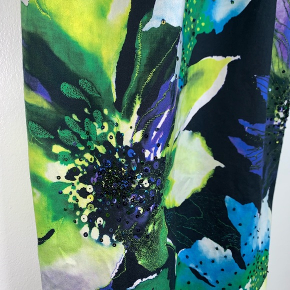 THEIA Floral Sweetheart Strapless Dress 8 Q3602 - Picture 6 of 8